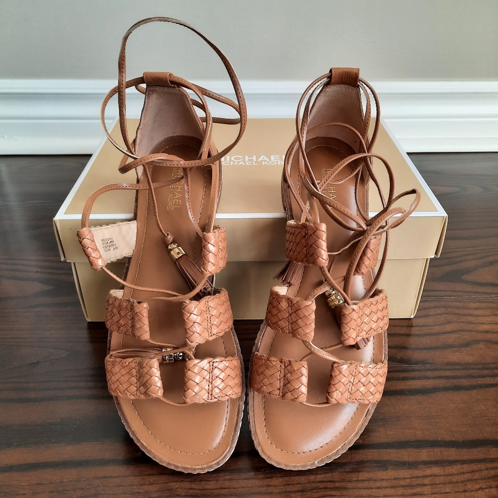 Michael Kors Leather Gladiator Sandals